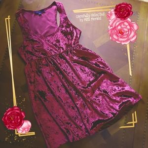 Forever 21 Burgandy Red Velvet Baby Doll Dress